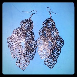 Silver dangle earrings. Light and flowing